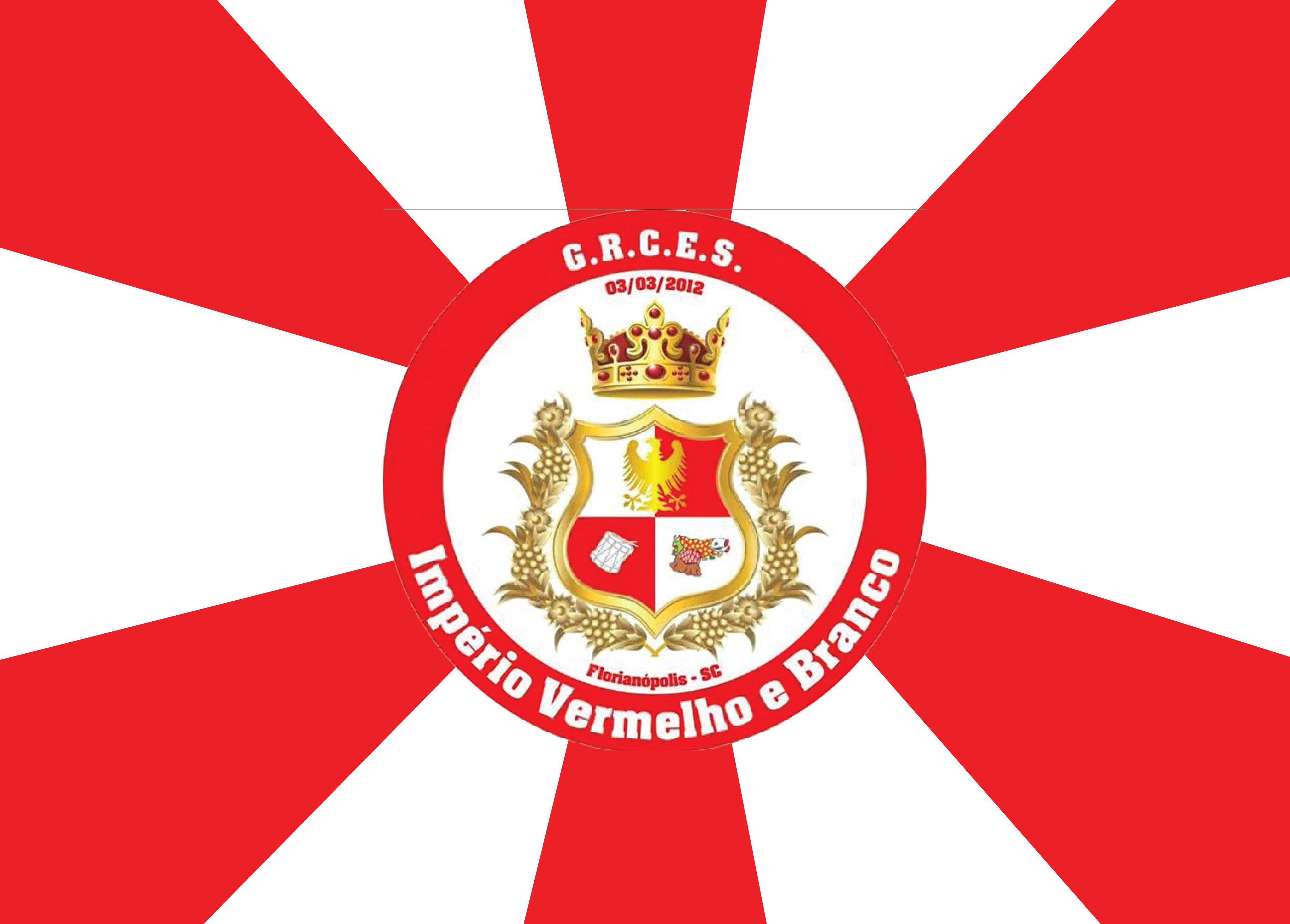 Bandeira da escola Império Vermelho Branco